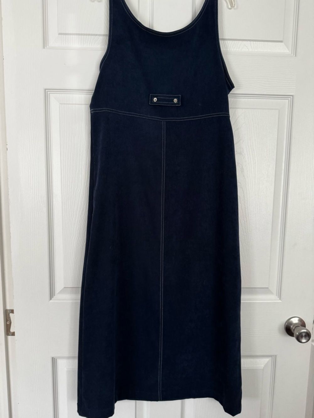 Vintage 90s Soft Blue Paisley Overall Dress Size Small Western Cottagecore - Picture 2 of 6